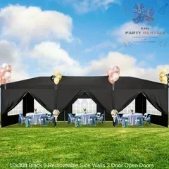 10x30 Pop Up Black Canopy